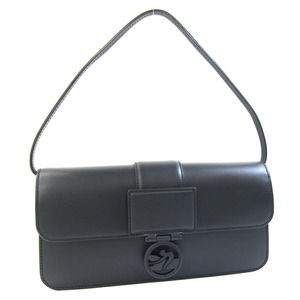 Longchamp Box Trot Handbag 10214, Medium, Black Leather, Women's
